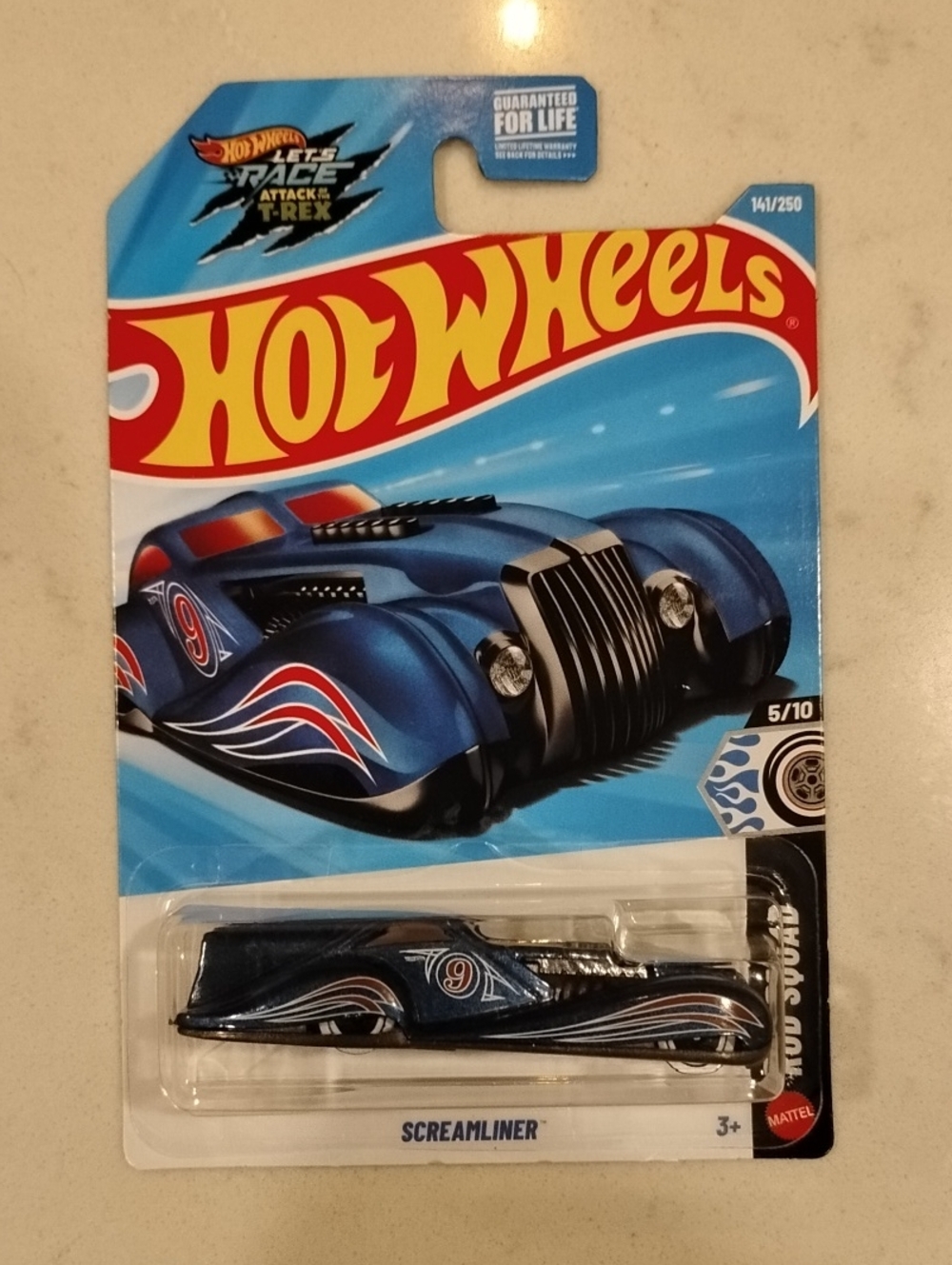 Mattel Hot Wheels Screamin' Screamliner Blue with Red & White Accents